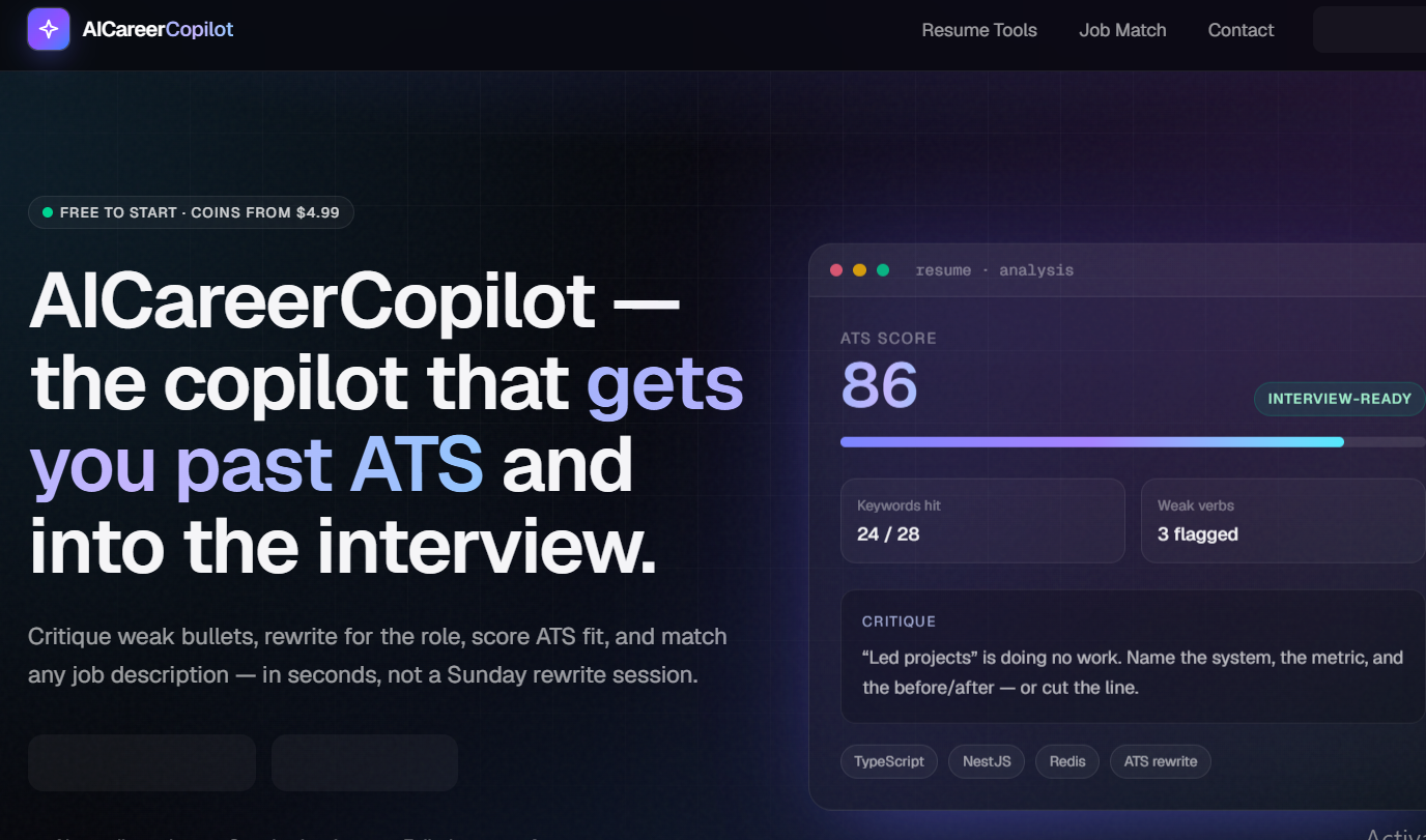 I will develop a custom AI career copilot SaaS with job matching